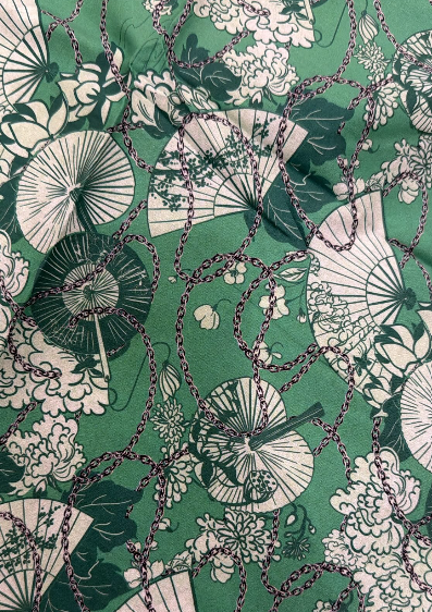 Cotton, Kyoto Fan – Emerald
