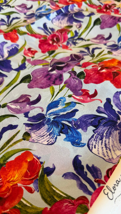 Pure Silk Crepe - Fantasy Flowers